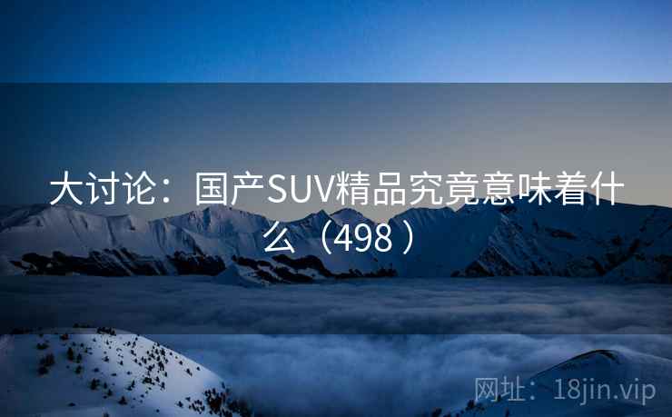 大讨论：国产SUV精品究竟意味着什么（498 ）