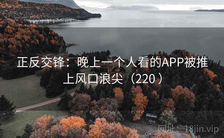 正反交锋：晚上一个人看的APP被推上风口浪尖（220 ）